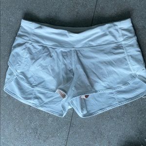 White Lululemon Running Shorts